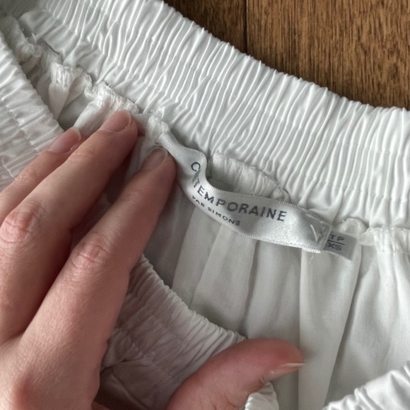 Contemporaine Simons White Poplin Maxi Skirt A Line - Picture 3 of 11